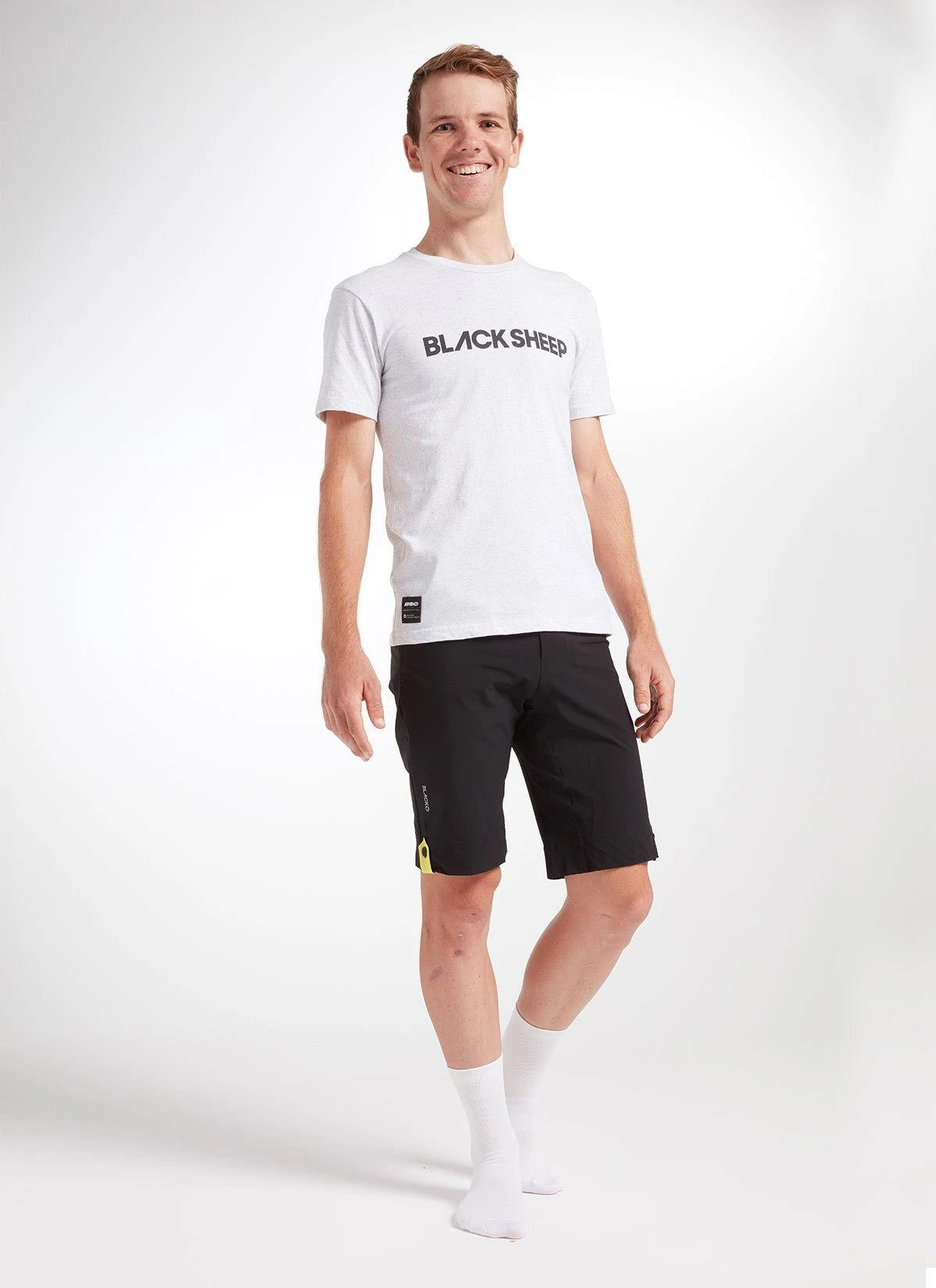 Black Sheep Cycling Men's Adventure ActiveCotton Tee - White Marle | CYCLISM